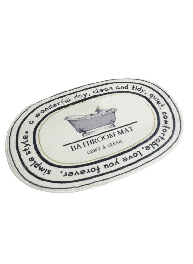 Gray Bathtub Nordic Simple Bathroom Toilet Door Absorbent Mat Home Bedroom Carpet Bathroom Foot Mat (40cm*60cm) - Image 1